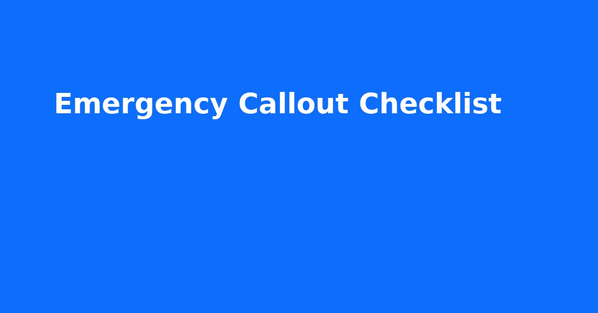 Emergency Callout Checklist thumbnail