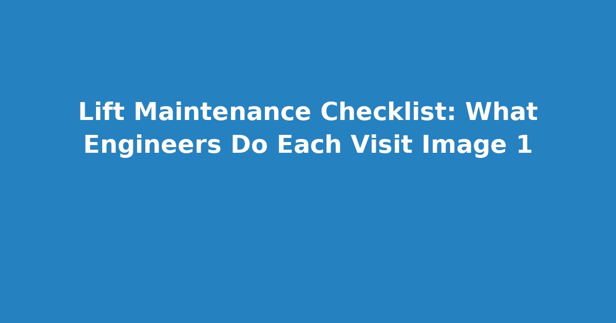 Maintenance Checklist — image
