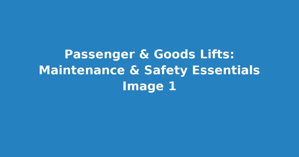 Passenger Goods Maintenance — image
